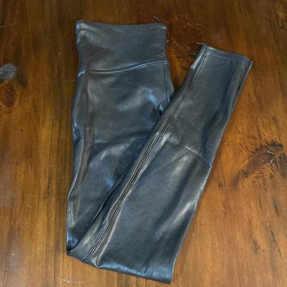 SPANX Black Faux Leather Leggings